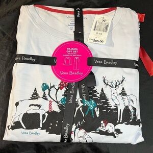 Vera Bradley Women's Long Sleeve Merry Mischief Ornaments Pajamas, Size Medium
